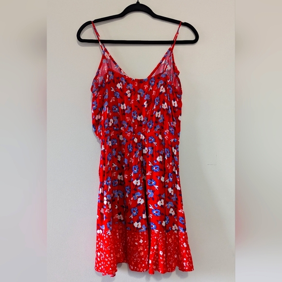 Express Red Floral Sun Dress - Picture 2 of 5